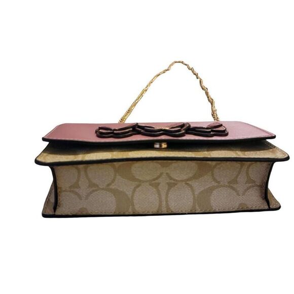 Coach Flap Belt Bag In Signature Canvas With Butterfly Applique & Gold Chain - Picture 5 of 12